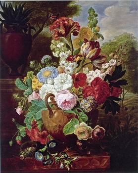 Floral, beautiful classical still life of flowers.042